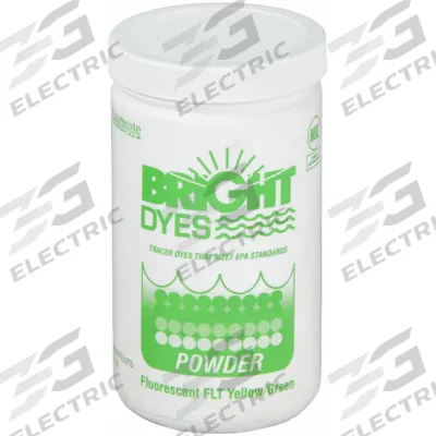 BRIGHT DYES Dye Tracer Powder: Yellow/Green, Water Tracing Dye, 3 to 6 min - Tracer Dye Powders