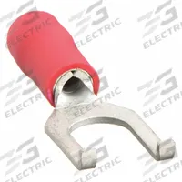 GRAINGER Fork Terminals: Red, Vinyl, #6 Stud Size, 22 AWG – 16 AWG Wire Range, Flanged Fork, 600 V (MPN 5UGL1). Key specifications — Barrel Style: Insulation Grip; Manufacturer Part Number: 5UGL1; Brand: GRAINGER.