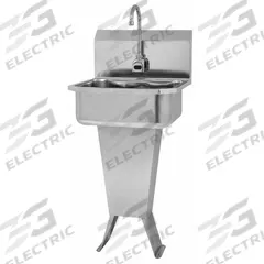 SANI-LAV Hands-Free Sink: 41 1/2 in Overall Ht, 17 in Bowl Lg, 7 in Bowl Dp, 2 gpm Flow Rate, Sensor (MPN ESB2-501L). Key specifications — Includes Side Splash: Side Splash Not Included; Power Source: Battery Powered; Brand: SANI-LAV.