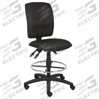 BOSS Drafting Chair: Black, Fabric Material, Armless Arm, 19 1/2 in Seat Wd, 17 1/2 in Seat Dp (MPN B1635-BK). Key specifications — Brand: BOSS; Tilting Back: No; Frame Material: Nylon; Frame Color: Black.