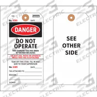 ELECTROMARK Danger Tag: Danger, Danger Do Not Operate, Write-On Surface, English, Danger, Tag (MPN Y602696)