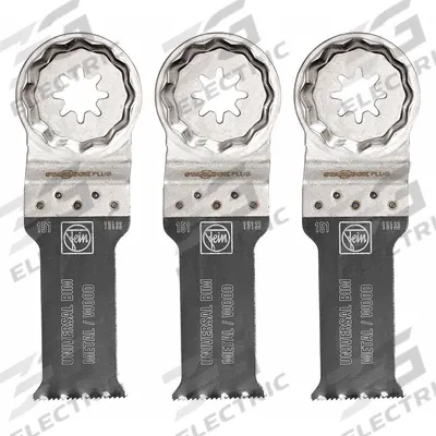 FEIN Oscillating Tool Blade: 1 1/8 in Blade Wd, 4 5/16 in Overall Lg, Bi-Metal - Starlock Plus Mounted Blades
