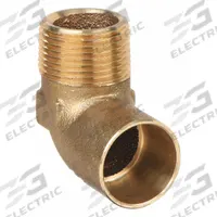 NIBCO Sweat Fitting Elbow: 3/4 in CTS x 3/4 in Pipe, Cup x MNPT, Bronze (MPN 7074LF-34)