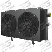 AKG Forced Air Oil Cooler: 66 hp Heat Removed, 80 gpm Max. Flow, 250 psi Max. Pressure, 24V DC (MPN DCSB60-24-BP65-3). Key specifications