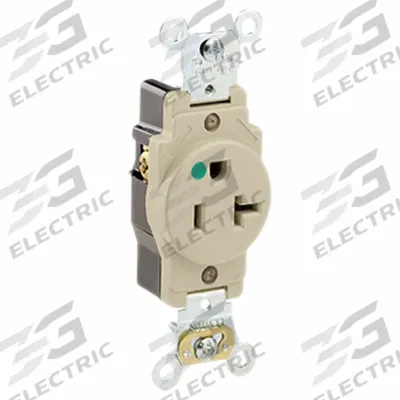 LEVITON Hospital Grade Receptacles: Hospital Grade, Single, 5-20R, Ivory, 125V AC - General Purpose Receptacles