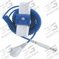 DESCO Static Control Wrist Strap: Polypropylene, Dark Blue, 13 in Strap Lg - Max, 1 Strap Conductors (MPN 09100). Key specifications — attr1050606: Dark Blue; attr1050611: DESCO; attr1057990: Coiled.