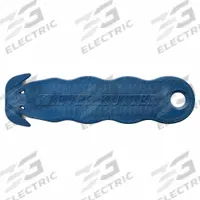 KLEVER Safety Cutter: 4 5/8 in Overall Lg, Contoured Handle, Textured, Stainless Steel, Blue, 10 PK (MPN KCJ-1SSMDX). Key specifications — attr307620: Blue; attr307617: Contoured; attr307618: Textured; attr307619: Stainless Steel; attr307627: Anti-Microbial; attr324885: KLEVER.