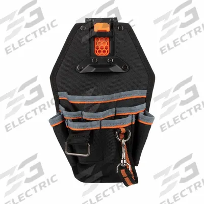 KLEIN TOOLS Tool Pouch: 8 in W x 3 1/2 in D x 11 in H, 8 Pockets, For 2 1/2 in Belt Wd - Max - MODBox Storage Pouches