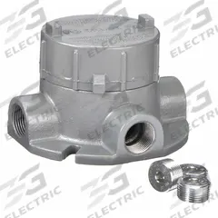 Conduit Outlet Body: Aluminum, GE, 3/4 in Trade Size, XTF Body, 19 cu in Body Capacity (MPN GECXTF-2). Key specifications — Series: For Standard Body; Compatible Conduit Trade Size: 3/4 in; Thread Gender: Female; Hub Style: Threaded; Cover Included: Yes; Body Style: XTF; Connection Type: Threaded; Back Type: Flat.