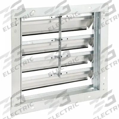 Dayton 17"H-W 5.75"L Alu Wall Backdraft Dampr: For 12 in Fan, Single Panel, 17 in H - Wall-Mount Backdraft Dampers