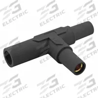 Tapping Tee: Female-Male-Female, Black, 600V AC/600V DC, 150 A, Series 15 (MPN HBL15TBK). Key specifications — Brand: HUBBELL; Gender Configuration: Female-Male-Female.