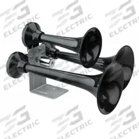 WOLO Air Horn: 12V DC, Low Tone, Air, Black, Clearcoat/Painted, 152 dB Sound Level - Max, Trucks (MPN 847). Key specifications — Type: Low Tone; Brand: WOLO; Compatible Vehicle Type: Trucks; Finish: Painted; Includes: Heavy Duty 12 V Electric Solenoid Valve; Color: Black.