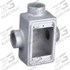 APPLETON ELECTRIC Electrical Box: Iron, Rectangular, 1 Gangs, 1 in Hub Size, 25 cu in Capacity, Gray (MPN FDT-1-100). Key specifications — Color: Gray; Brand: APPLETON ELECTRIC.