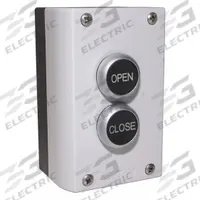AMERICAN GARAGE DOOR SUPPLY Control Station: Open-Close, Momentary Contacts, Indoor/Outdoor (MPN PBK2). Key specifications — attr1070078: Non-Metallic Enclosure; attr92627: PBK2; attr93592: AMERICAN GARAGE DOOR SUPPLY; attr1070071: Commercial Garage Door Operators; attr1070072: Momentary Contacts; attr1070073: Open-Close; attr1070075: Indoor/Outdoor; attr1070080: Surface Mount.