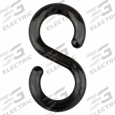 APPROVED VENDOR S-Hook for Plastic Chain Barrier: Black, 2 93/100 in Overall Lg - S-Hooks for Plastic Chain Barriers