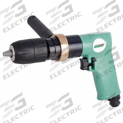 SPEEDAIRE Air-Powered Drill: 1/2 in Chuck, Medium Duty, 800 RPM, 0.5 hp, Keyless - Pistol-Grip Air-Powered Drills
