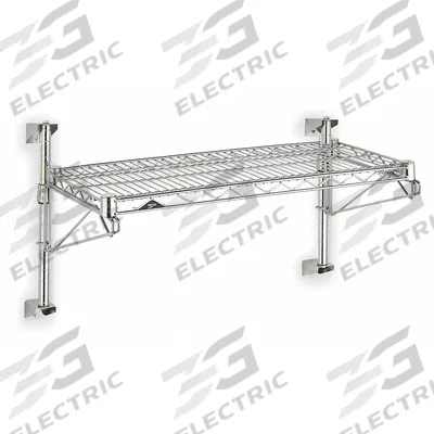 METRO Wire Wall Shelf: 48 in x 18 in, 1 Shelves, 250 lb Load Capacity per Shelf - Adjustable-Height Stainless Steel Wire Wall-Mount Shelving