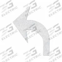 RAE Preformed Thermoplastic Pavement Markings: Left Turn Arrow, White, 4 ft Lg, 3 ft Wd (MPN PR-TH-3522). Key specifications — Legend: Left Turn Arrow; Brand: RAE; Color: White; Adhesion Method: Hand Torch; Material: Thermoplastic.