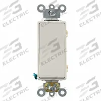 LEVITON Wall Switch: Rocker Switch, Double Pole, Maintained, Light Almond, 120/277V AC, 20 A (MPN 5622-2T). Key specifications — Illuminated: No; Voltage Rating: 120/277V AC.