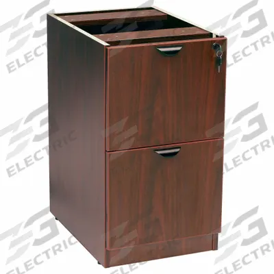 BOSS Desk Pedestal: Mahogany, 2 Drawers, 26 in Overall Wd, 28 1/2 in Overall Ht - Desk Pedestals
