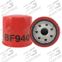 BALDWIN FILTERS Fuel Filter: Spin-On, 3 in Outside Dia, M20-1.50 Thread Size, Cellulose, BF940. Key specifications — attr1137520: BF940; attr1137521: FF5226; attr434022: BALDWIN FILTERS; attr427730: Cellulose; attr427731: Integral Gasket; attr1017112: Trucks; attr1017113: Kubota.