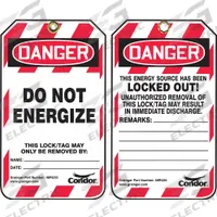 CONDOR Lockout Tag: Danger, Do Not Remove Tag, Plastic, Remarks, Write-On Surface, English, Danger (MPN 48RU20)