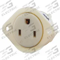 BRYANT Flanged Receptacle: Single, 5-15, White, 125V AC, 15 A, 2 Pole / 3 Wire (MPN 5279)