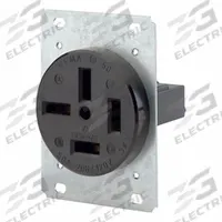 LEVITON Straight Blade Receptacle: Single, Black, 120/208V AC, 50 A, 4 Pole / 4 Wire (MPN 8350)