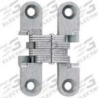 SOSS Concealed Hinge: 1 11/16 in Leaf Ht, 3/8 in Leaf Wd, Full Mortise Mounting, 2 Holes per Leaf (MPN 101CUS26D). Key specifications — Brand: SOSS; Finish: Satin Chromium-Plated.