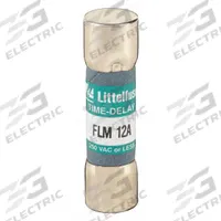 LITTELFUSE Fuse: FLM Series, Midget, Time-Delay, 12 A, 250 V AC, 13/32 in x 1 1/2 in, Non-Indicating (MPN FLM012). Key specifications — Series: FLM; Brand: LITTELFUSE.