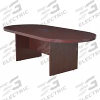REGENCY Conference Table: Racetrack Oval, Laminate, Mahogany, 95 in Overall Lg, 43 in Overall Wd (MPN LCTRT9543MH). Key specifications — attr987891: Slab Leg; attr987894: Laminate; attr987867: PVC; attr987857: REGENCY; attr987872: Wood.