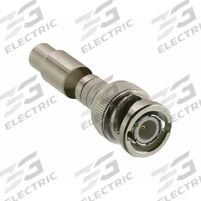 GEM BY TRIPLETT Coaxial Connector: Male, Connector, Silver, Twist-On, RG-59/RG-6, BNC - BNC Coaxial Connectors