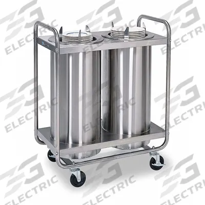 LAKESIDE Plate Dispenser Cart: Heated, 12 in Plate Size, 38 3/8 in Overall Ht - Adjustable Heated Plate Dispenser Carts