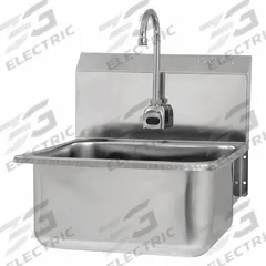 SANI-LAV Hands-Free Sink: 1 Stations, 10 in Bowl Dp, 19 in Bowl Lg, 16 in Bowl Wd, Faucet Included (MPN ES2-525L-0.5). Key specifications — Includes Side Splash: Side Splash Not Included; Series: Stainless Steel Hand Wash Sink; Brand: SANI-LAV; Power Source: AC Powered.