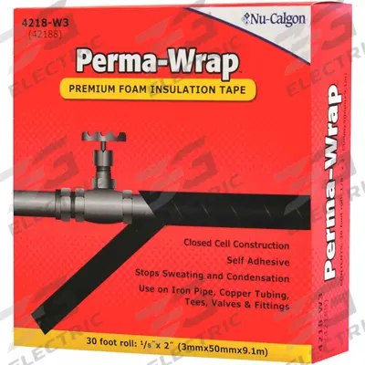 NU-CALGON Foam Tape: Continuous Roll, 2 in Roll Wd, 10 yd Overall Roll Lg, 125 mil Thick - Sealing Foam Tape