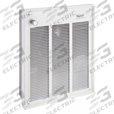 Dayton Recessed Electric Wall-Mount Heater: 1500 W/3000 W, 277V AC, Single Phase - Large Recessed Electric Wall Heaters
