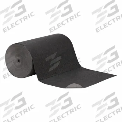 PIG Sorbent Roll: 200 ft Lg, 32 in Wd, Black/Gray, Polypropylene, 200 ft Roll Lg - Sorbent Rolls