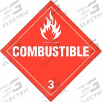 BRADY DOT Container Placard: Combustible, 10 3/4 in x 10 3/4 in, 10 3/4 in Label Ht, Placard (MPN 63444). Key specifications — Brand: BRADY; Message: Combustible.
