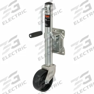 CURT Trailer Jack: Marine Jack, 1,200 lb Static Load Capacity, Sidewind, Bolt-On - Trailer Jacks with Wheels