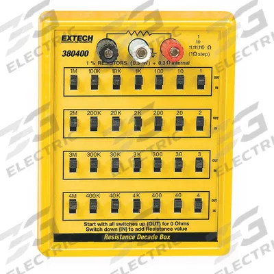 EXTECH Resistance Decade Box: 1 ohm to 11,111,110 ohm, 7 Decades - Decade Boxes