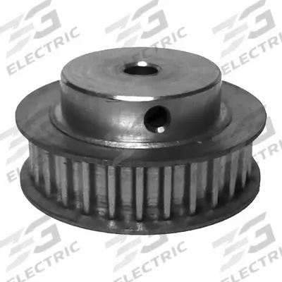 Dayton Timing Pulley: Curvilinear, Fixed, For 9 mm Belt Wd, 28 Teeth, 5 mm Pitch - HTD Section Fixed-Bore Timing Pulleys with Hub