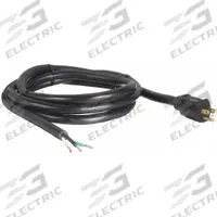 APPROVED VENDOR Power Cord: 8 ft Lg, 3/12, 5-15P Plug, Bare Wire Receptacle, ST, PVC, 15 A Current (MPN 1FD93). Key specifications — Brand: APPROVED VENDOR; Jacket Material: PVC.