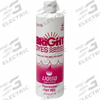 BRIGHT DYES Dye Tracer Liquid: Red, Water Tracing Dye, Immediate, 1.3 cps Viscosity, <100 ppb (MPN 106053-01P). Key specifications — Brand: BRIGHT DYES; Dissolution Time: Immediate; Color: Red; Dye Type: Water Tracing Dye; Coverage: 62,500 gal (Light Visual), 6,250 gal (Strong Visual); Detectability: 100 ppb.