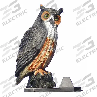 BIRD BARRIER Screech Decoy: Brown/White, Plastic, 400 sq ft Coverage Area - Outdoor Equipment