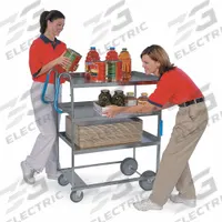 LAKESIDE Utility Cart: 700 lb Max Load Capacity, 3 Shelves, 46 3/4 in Overall Ht (MPN 7025). Key specifications — NSF Certified: No; Brand: LAKESIDE; Caster Type: (2) Fixed; Color: Silver; Material: Stainless Steel; Product Type: Utility Cart.