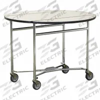 LAKESIDE Room Service Table Cart: 30 in Overall Ht, Round, 40 in Overall Dia, 1 in Top Thick, Silver (MPN 412). Key specifications — Brand: LAKESIDE.