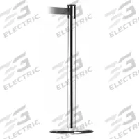 TENSABARRIER Barrier Post with Belt: Black, No Pattern, No Legend, 13 ft Belt Lg, Silver (MPN 889U-1P-1P-MAX-NO-B9X-C). Key specifications — Base Material: Cast Iron; Belt Color: Black; Brand: TENSABARRIER; Post Material: Metal Alloy; Post Color: Silver; Message: No Legend.