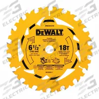 DEWALT Circular Saw Blade: 6 1/2 in Blade Dia., 18 Teeth, 0.07 in Cut Wd, 5/8 in Arbor Size, Framing (MPN DWA261218). Key specifications — attr1116119: DEWALT; attr1145631: Wood.