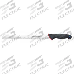 ZWILLING J.A. HENCKELS Knife: Hollow Edge, 14 in Overall Lg, Stainless Steel Blade, Black Handle (MPN 33110-361). Key specifications — Sub-brand: Kolor ID; Brand: ZWILLING J.A. HENCKELS; Blade Material: Stainless Steel; Blade Type: Hollow Edge; Handle Color: Black; Handle Material: Polypropylene; Knife Type: Slicer; NSF Certified: Yes.
