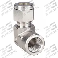 PARKER Compression Fitting Elbow: 1/4 in OD x 1/2 in Pipe Fitting Size, Compression x FNPT (MPN 4FEL8N-316). Key specifications — Compatible Fitting Brands: Parker A-LOK; Brand: PARKER.